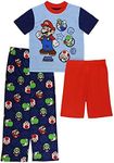 Super Mario Bros. Boys’ Loose-Fit Pajamas Set, Gamers, 6