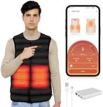 Comfytemp Heated Gilet for Men (XL), USB Heated Vest with 5000mAh Power Bank, Dual Controls, 3 Heating Levels & Modes, Smart Heated Body Warmer for Outdoors, Hiking, Skiing, Fishing, Cycling, Camping