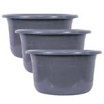 Kuber Industries (Pack of 3) Plastic Tub | Bath Tub of Bathing & Washing | Tub for Bathroom | Bathtub for Baby | Lightweight & Durable Water Tub | TUB-25 LTR | Grey