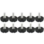 Sourcingmap M6x15mm Leveling Feet Adjustable Threaded Pole Leveling Foot Furniture Glide 10Pcs