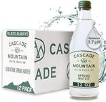 Cascade Mountain Spring Water in Glass Bottles | 12oz (12 Pack) | 7.7 pH Balanced, Purified, Natural Spring Bottled Drinking Mineral Water – Elevate Your Hydration