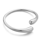 WOWORAMA Teardrop Cuff Bracelets for Women White Gold Plated Chunky Open Cuff Bangle Bracelets Adjustable Bypass Bracelet Polished Simple Silver Wrist Cuffs Bracelet