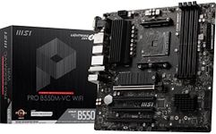 MSI PRO B550M-VC WiFi ProSeries Motherboard (AMD Ryzen 5000 Series, AM4, DDR4, PCIe 4.0, SATA 6Gb/s, M.2, USB 3.2 Gen 2, HDMI/DP, Wi-Fi 6E, Bluetooth 5.2, mATX)