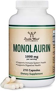 Double Wood Supplements Monolaurin 1,000mg per Serving, 210 Capsules (Vegan Safe, Non-GMO, Gluten Free, Made in The USA) Immune Health Support by