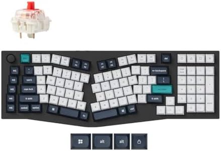 Keychron Q13 Max Alice Layout QMK Wireless Custom Ergonomic Mechanical Keyboard with 3-Mode BT5.2/2.4GHz/USB-C, Hot Swappable PBT Keycaps, RGB Backlight, Red Switch & Knob for MacOS & Windows, Q13M-M1
