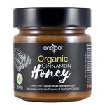 ONEROOT Organic Infused Honey (Ceylon Cinnamon) | Pure Organic Canadian Honey 300g | Non-GMO Organic Honey