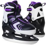 Nattork Kids Ice Skates,Ice Hockey Skates for Boys and Girls,4 Size Adjustable Reinforced Ankle Support Ice Skates Soft Padding,Birthday Gift for Children