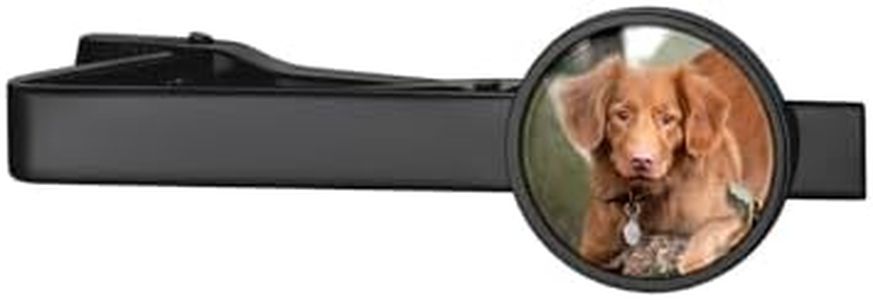 Custom4U Mens Tie Clip Engraved Photo Black Tie Bar for Neckties, Custom Unique Tie Pins for Mens Wedding Anniversary Business Daily Wear