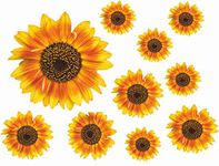 Painted Sunflower Flower Decals Car Stickers Graphics Nursery Wall Window Decorations Art 10 Pack (10)