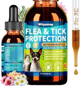 Woyamay Flea Defense + Probiotic Support Drops, Natural Flea and Tick Prevention for Dogs and Cats, Cat & Dog Flea Treatment & Probiotics Drop, Dual-Function Flea Prevention Drops, Chicken Flavor
