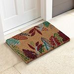 HOKIPO Natural Coconut Coir Printed Rectangular Doormat For Home Entrance, 40 X 60 Cm, Multicolor (In468)