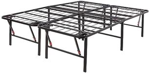 Amazon Basics Foldable Platform Bed Frame, Tool-Free Assembly, 18 Inch Height for Under-Bed Storage, Queen