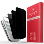 Vena 2-Way Privacy Tempered Glass Screen Protector Compatible With Apple iPhone 15 Plus (6.7"-inch) - 3 Packs, (9H Hardness, Shatterproof Glass) Anti-Spy Bubble Free Film with Installation Frame