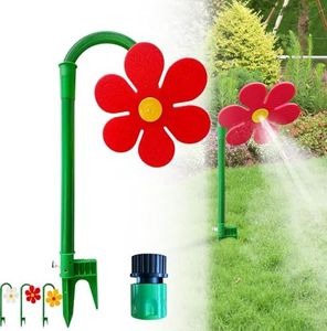 2026 Upgrade Crazy Dancing Daisy Sprinkler, 360° Rotating Funny Dancing Sun Flower Dancing Daisy Lawn Sprinkler for Yard Watering Kids & Pets Playing (Red)