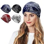 Women's Summer Beanie for Men Hat Boho Hats Adult Dwarf Hats Chemo Cap Cancer Headwear Caps Baggy Skull Sleep Cap Nightcap, B-1401pack, One Size