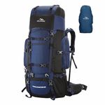 TRAWOC TRAILMASTER 80L Rucksack Bag for Men & Women, Large Water Resistant Trekking Hiking Bag Travel Backpack, Navy Blue, 3 Year Warranty