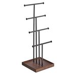 Amazon Basics Four-Tiered Jewellery Tree Stand - Walnut/Black