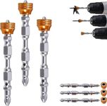 Hetkrishi Screwdriver Insert Bit with Magnetic Cups, Set of 3, 6 cm x 4 cm x 2 cm, Metal