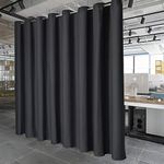 PANOVOUS Wide Blackout Curtain for Sliding Glass Door Room Divider Curtain Thermal Insulated Blackout Patio Door Curtain Panel 80W x 84L Inch 1 Panel Black