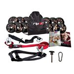 B Fit Bodyweight Fitness Resistance Kit Extension Strap for Door Pull Up Bar, Powerlifting Strength Training Kit Straps Home Gym Exercise Full-Body Workout Equipment (RIP60-Trainer Kit)