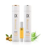 GK Hair Global Keratin Moisturizing Shampoo And Conditioner 300ml With Argan Oil Serum 50ml For Color Protection Dry Frizzy Damage Hair Repair - Sulfate And Paraben Free