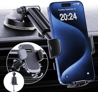 [2025 Upgraded] Car Phone Holder [Ultra-Stable Shockproof] Suction Mobile Phone Mount for Dashboard Windshield Vent,Phone Stand Van Cradle for iPhone 16 Pro Max 15 14 13 12 11 Samsung S25 S24 Pixel 8