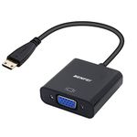 BENFEI Mini HDMI to VGA Adapter, Gold-Plated Mini HDMI to VGA Adapter (Male to Female) for Ultrabooks, notebooks, tablets, cameras and camcorders - Black