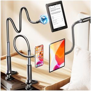 LISEN Flexible for Magsafe Gooseneck Phone Holder for Bed, Adjustable Kindle Holder for Bed Desk iPad Cell Phone Stand Mount Tablet Phone Holder for Recording fits iPhone 16 15 14 13 12 Kindle iPad