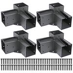 Antsky Stainless Steel 3-Way Right Angle Corner Pergola Bracket with Screws for 4x4 Inch(Actual: 3.5x3.5 Inch) Wood Beams,Pergola/Gazebo Kit (4 Pack)