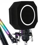 ktondic Professional Mic Isolation Shield with Pop Filter, Microphone Sound Isolation Ball, Sound-Absorbing Foam to Reduce Noise and Reflection for Recording, Singing, Podcasts, Live Stream