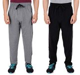 Feel Track Men's Regular Fit Track Pants (Pack Of 2) (Gg_606_Pant_Black_Gray-3Xl)