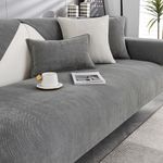 HESIOL Chenille Sofa Cover 1 2 3 Seater，Non-Slip Sofa Slipcovers，Sofa Cushion Covers，Pet Couch Covers，Washable Sofa Protector L Shape Sofa Slipcovers For Living Room(grey,90x120cm)