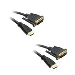 C&E HDMI Male to DVI Male, CL2 Rated, 50 Feet, 2-Pack