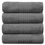 GC GAVENO CAVAILIA Extra Large Bath Sheet - Egyptian Cotton Towels Jumbo Bath Sheet - 4 Pack Water Absorbent & Quick Dry Towel Set, Charcoal