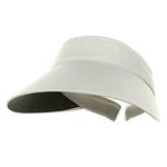 MG Womens Large Peak Twill Clip On Sun Visor, White,