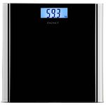 Exzact Digital Bathroom Scale/Electronic Weighing Scale - Large Capacity 180kg / 400lb /28st - High Precision, Step-on, Backlight LCD Display, Slim and Smart Design (Black), one size