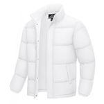 MAGCOMSEN Down Jackets for Men Water Resistant Puffer Jackets Windproof Bubble Jacket Warm Coat with Pockets White M