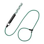 Raipult Slip Lead Dog Leash, 6Ft Heavy Duty Slip Leads Training Leash For Dogs, Braided Rope Dog Leash With Padded Leather Handle,No Pull Leash And Collar For Small Medium Large Dog,Green,?179.07 cm