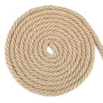 G2PLUS 12mm Jute Hemp Rope, 4-Ply Natural Thick Rope, 10M Strong Craft Twine for Gardening Bundling Camping Decorating