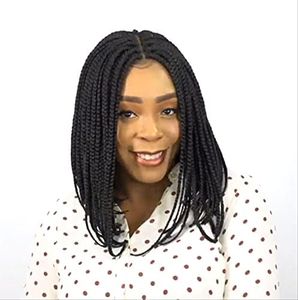 Braided Wigs for Black Women African American Braids Wigs Synthetic Natural 1b Black Color Braided Box Braid Hair Drag Wig Glueless Heat Resistant