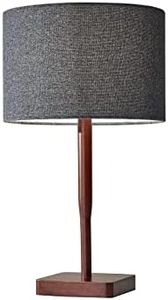 Adesso 4092-15 Ellis Table Lamp, 21 in., 60W Incandescent/13W CFL, Walnut Rubber Wood, 1 Wooden Lamp