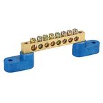 X AUTOHAUX 8 Positions Screw Metal Terminal Grounding Strip Bus Bar Block