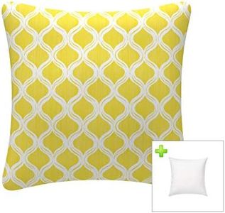 FBTS Prime Outdoor Decorative Pillows with Insert Yellow Geometry Patio Accent Throw Pillows 45x45 cm Square Toss Pillows