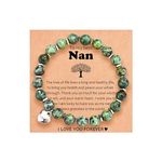 Shuxin Nan Bracelet Gifts from Grandchildren, Jewellery Gifts for Nan Grandma, Christams Birthday Presents Mothers Day Gifts, Color Green