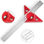 Edge Ruler Woodworking 17.3in, Violetfox 180 Degree Adjustable Protractor Angle Finder Inch and Metric Scribing Tool, Woodworking Scriber Architect Angle Ruler for Carpenter Layout and Measuring