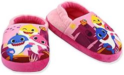 Baby Shark Toddler Kids Plush Aline Slippers (Pink, 11-12 M US Little Kid)