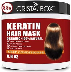 CRISTALBOX Keratin Hair Mask,Keratin Hair Treatment 250g Hair Mask for Dry Damaged Hair,Hair Treatment Mask Deep Repair Damage Hair Root,Natural Deep Conditioner Hydrating Hair Masque