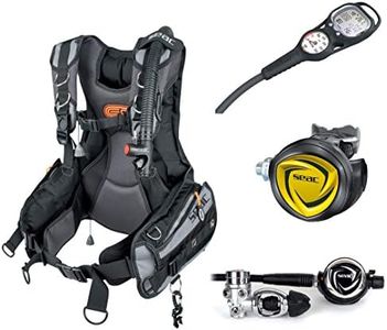 SEAC Premiere Package, Scuba Diving Equipment Kit with BCD, Regulator, Octo, Dive Computer and Pressure Gauge, Console, Small