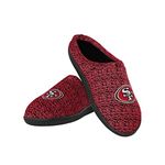 NFL San Francisco 49ers Men's Poly Knit Cup Sole Slipper, Team Color, Medium (9-10)