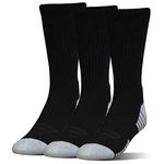 UNDER ARMOURheatgear Tech Crew 3Pk Unisex Socks, Black/Graphite (001), Large